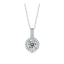 S925 Sterling Silve 1 Carat  Round  Halo Moissanite  Pendant  Necklace #13