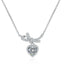 [Valentine's Gift] #747 Bowknot Heart Cut Moissanite Necklace S925 Sterling Silver