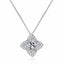 [ Valentine's Gift ] #745 Halo Design Moissanite Princess Cut  Necklace S925 Sterling Silver