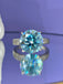 #60 Gorgeous 5Carat Colors Round Moissanite Women Ring S925 Sterling Silver