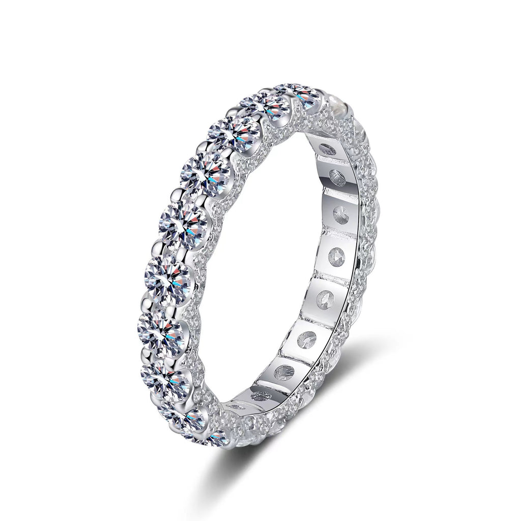 #293  Eternity Band All Moissanite Ring  S925 Sterling Silver