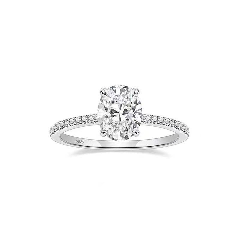 #316 2Carat Oval Moissanite Ring S925 Sterling Silver