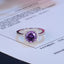 #405 1-2Carat Purple Moissanite Ring S925 Sterling Silver Halo Design