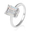 #62 Gorgeous 4ct  Emerald Moissanite /High Carbon Women Ring S925