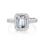 Emerald Cut Moissanite Egagement Ring S925 Sterling Silver #78