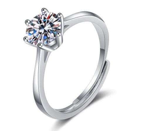 Promotion Ring for S925 adjustable band with 1Carat Moissanite Stone