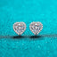 [Valentine's Gift] #742 1-4ct Halo Design Heart Cut Moissanite Ear Stud S925 Sterling Silver