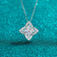 [ Valentine's Gift ] #745 Halo Design Moissanite Princess Cut  Necklace S925 Sterling Silver