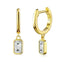 #A009 Emerald Moissanite Dangle Huggie Earrings For Women S925 Sterling Silver
