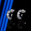 #731 All Moissanite  Hoop Earrings S925 Sterling Silver
