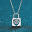 [ Valentine's Gift ] #744 Lock Design Moissanite Necklace S925 Sterling Silver