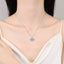 [ Valentine's Gift ] #745 Halo Design Moissanite Princess Cut  Necklace S925 Sterling Silver