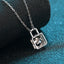 [ Valentine's Gift ] #744 Lock Design Moissanite Necklace S925 Sterling Silver