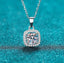 #308 1carat Moissanite Square Halo Necklace S925 Sterling SIlver