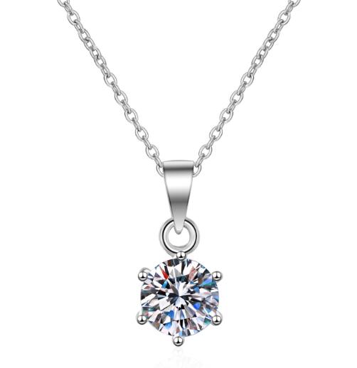 #394 1-5carat Moissanite Necklace S925 Sterling Silver