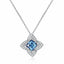 [ Valentine's Gift ] #745 Halo Design Moissanite Princess Cut  Necklace S925 Sterling Silver