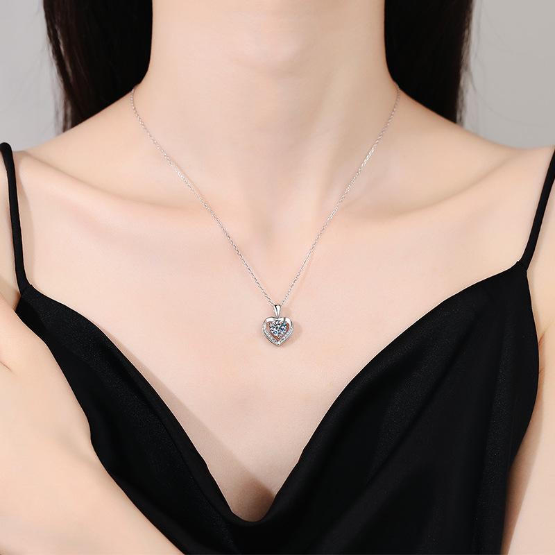 #AC20 Moissanite Necklace 925 Sterling Silver Jewelry