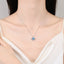 [ Valentine's Gift ] #745 Halo Design Moissanite Princess Cut  Necklace S925 Sterling Silver