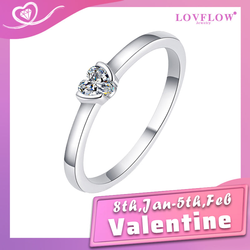 [Valentine's Gift] #743 Heart shape Moissanite Wedding Ring S925 Sterling Silver