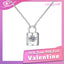 [ Valentine's Gift ] #744 Lock Design Moissanite Necklace S925 Sterling Silver