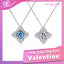 [ Valentine's Gift ] #745 Halo Design Moissanite Princess Cut  Necklace S925 Sterling Silver