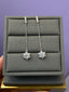 #663 1ct Moissanite Dangle Earring Link Chain S925 Sterling Silver