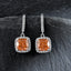 #619 Luxury Radiant High Carbon Gem Earring S925 Sterling Silver