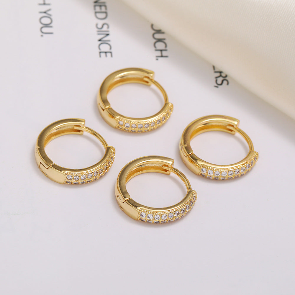 Mossianite 14K Gold Plated Chunky Hoop Earrings A25