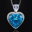 #637 Luxury Sea Heart shape 15*15MM Gem Necklace S925 Sterling Sliver 2Colors