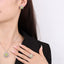 #635 Luxury 8*8mm Olive Green Gem Jewelry Set 925 Sterling Silver