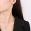 #640 Luxury Oval Tourmaline Gem Ear Stud Necklace Set S925 Sterling Silver