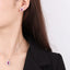 #643 Gorgeous Rose 8*10mm Gem Ear Stud Necklace Set S925 Sterling Silver