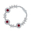#608 Luxury Ruby Sapphire Gem Bracelet S925 Sterling Silver