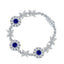 #608 Luxury Ruby Sapphire Gem Bracelet S925 Sterling Silver