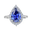 #628 Gorgeous Pear Shape 8*12mm Tanzanite Blue Ring S925 Sterling Silver