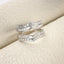 #A050 Hign Carbon Stone Crown Design Wedding Bands Ring Enhancer S925 Sterling Silver