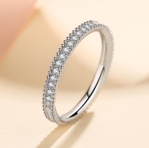 #474 Moissanite Ring Band S925 Sterling Silver