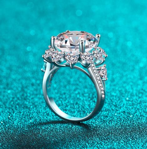 #556 10ct Moissanite Ring for Women 925 Sterling Silver