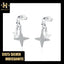 #140 Star Design Moissanite Dangle Earing S925 Sterling Silver