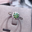 #160  1Carat Green Moissanite Ring S925 Silver