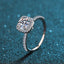 #310  0.5-2Carat Moissanite Halo Ring S925 Sterling Silver Ring