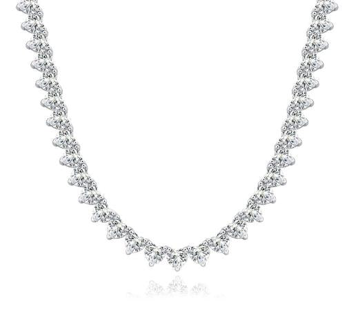 #464 72Carat All Heart Cut Moissanite Necklace Clavicle Chain S925 Silver