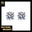 #182 1-2Carat  Moissanite Classic 4-Claw Ear Stud S925 Sterling Silver
