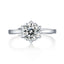 Sterling Silver  Solitaire Round  Moissanite Wedding Ring #002