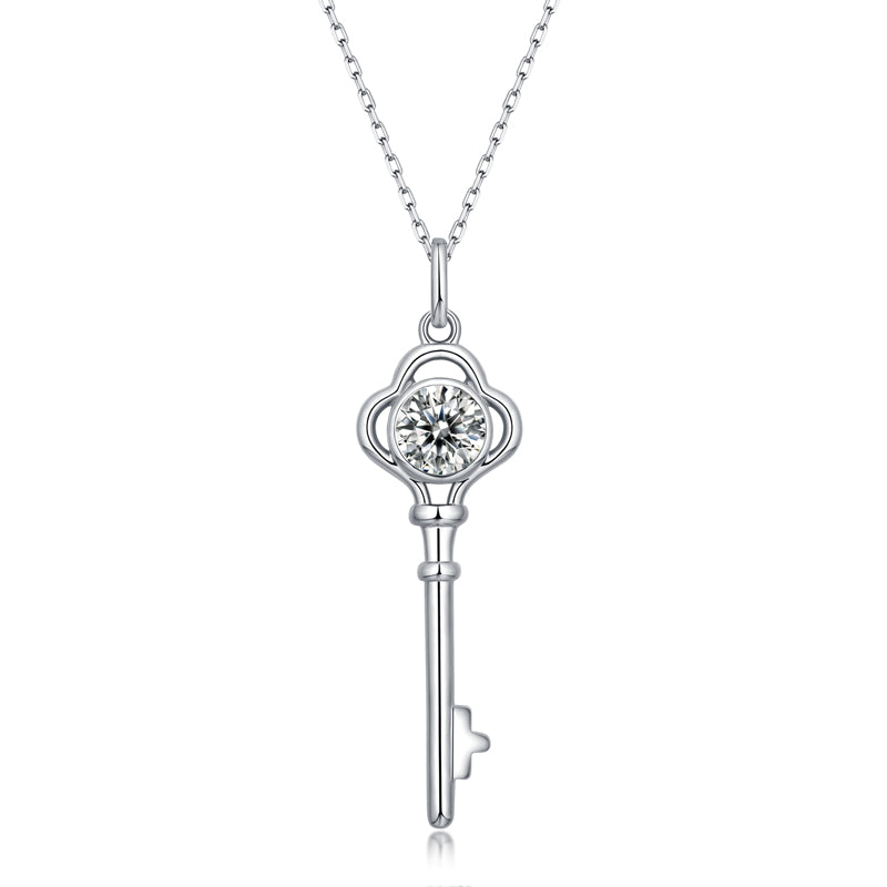 Unique Key Design Moissanite Necklace S925 #18