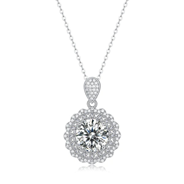 #243 Luxury 2CT-5CT Moissanite Ring Necklace Set