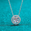 #166 0.5-2Carat Halo Moissanite Necklace S925 Sterling Silver