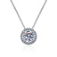 #166 0.5-2Carat Halo Moissanite Necklace S925 Sterling Silver