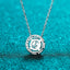 #166 0.5-2Carat Halo Moissanite Necklace S925 Sterling Silver