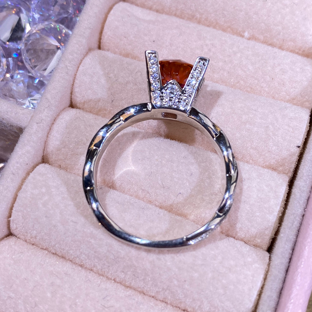 #450  Gorgeous 2Carat Red Moissanite  Ring S925 Sterling Silver